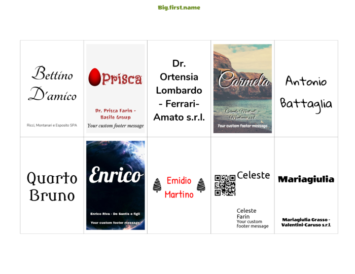 modello di badge nominativo orizzontale per Inserti per badge nominativi Very 74558 Compatible Template