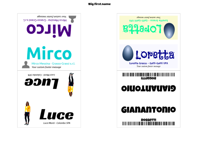 modello di badge nominativo per Segnaposto sigel DP046 Compatible Template