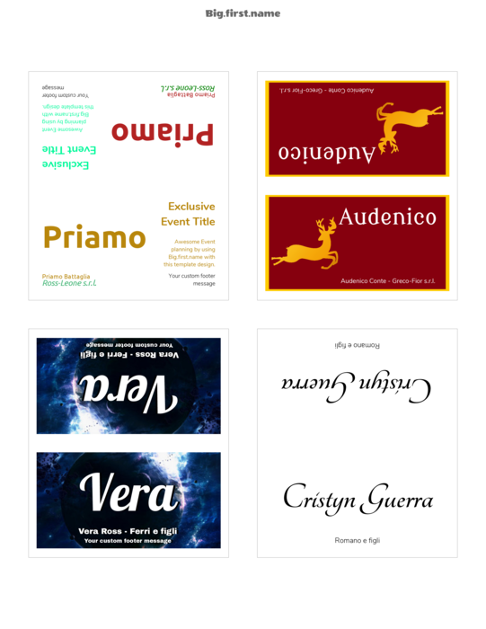 modello di badge nominativo per Segnaposto da tavolo piccoli Very 5302 8820 5820 Compatible Template