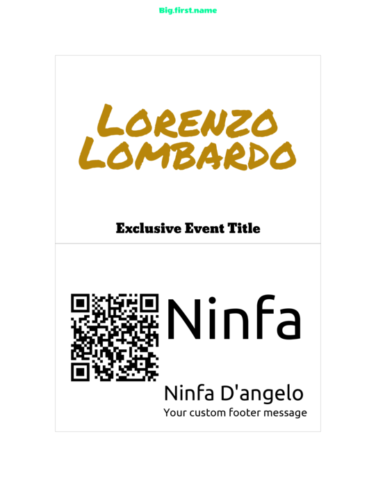 modello di badge nominativo per Inserto per cartellino nominativo 4-1, 4" x 6" carta Agenda NS2VWB verticale Compatible Template