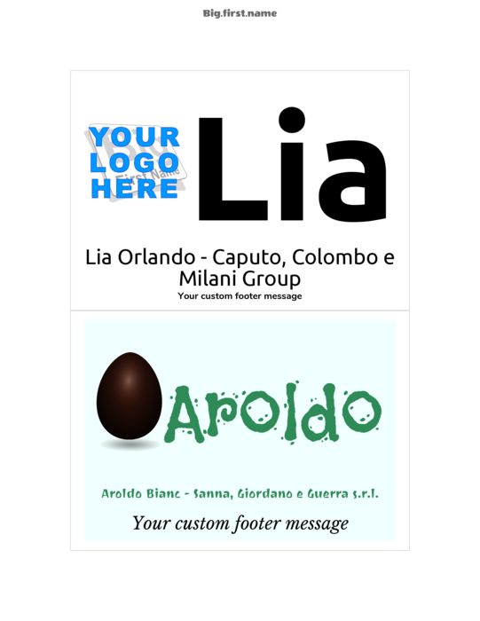 modello di badge nominativo per Inserto per cartellino nominativo 4-1, 4" x 6" carta Agenda NS2VWB Compatible Template