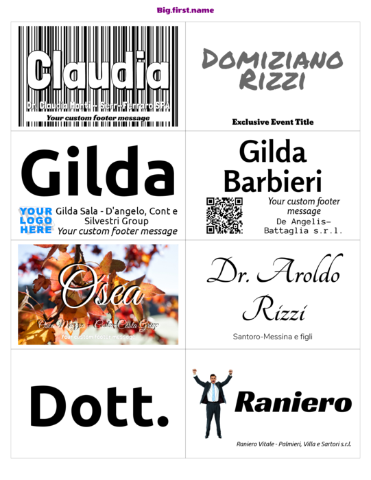 modello di badge nominativo per PC Nametag 4" x 2-1, 2" inserto cartellino nominativo carta classica N8MMWB Compatible Template