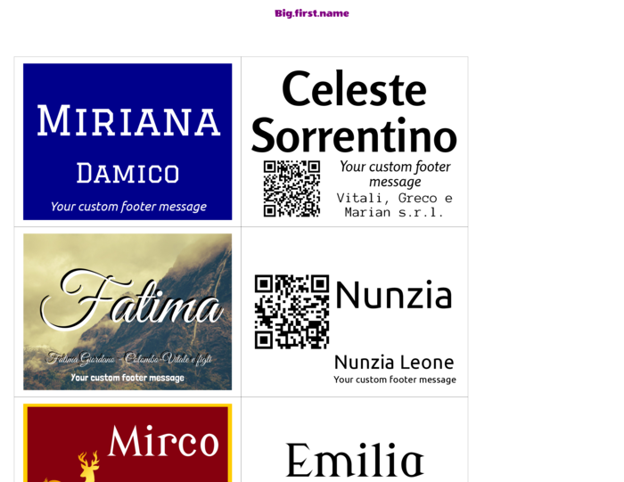 modello di badge nominativo orizzontale per simile ai badge verticali Avery 5384, Avery 5392, Avery 74459, Avery 74536, Avery 74540, Avery 74541 Compatible Template