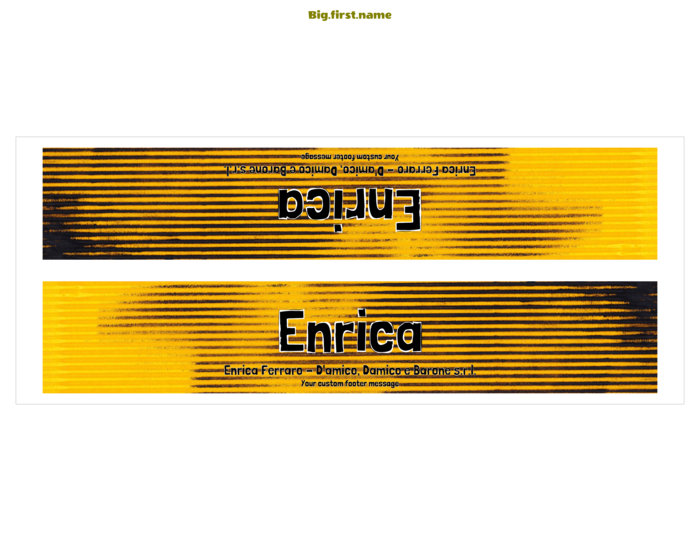 modello di badge nominativo per LETTER Tripla Piega Carta Semplice (orizzontale) Compatible Template