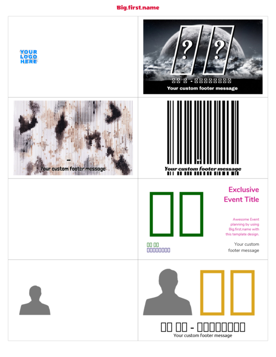 PC Nametag 4インチ×2-1, 2インチ クラシックペーパー名札インサート N8MMWB Compatible Template用ネームタグ・ネームバッジテンプレート