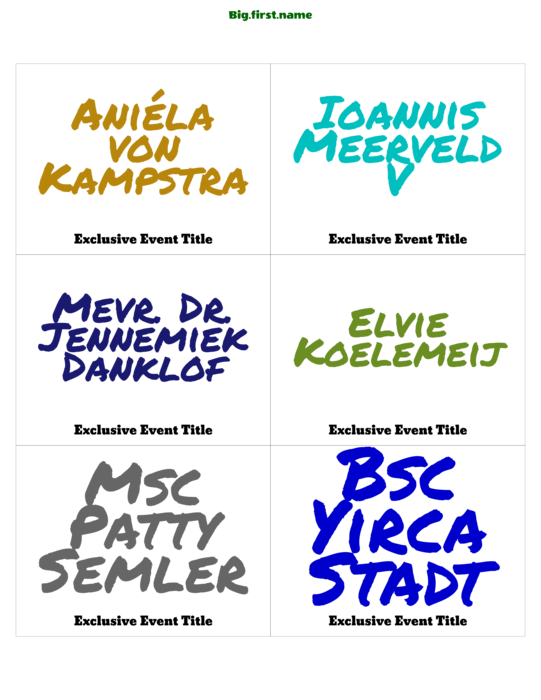 naambadge naamsticker ontwerp Kleurrijke Stift
