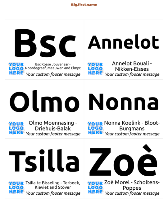 naambadge naamsticker ontwerp Klein Logo