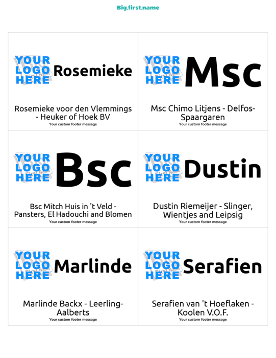 naambadge naamsticker ontwerp Groot Logo