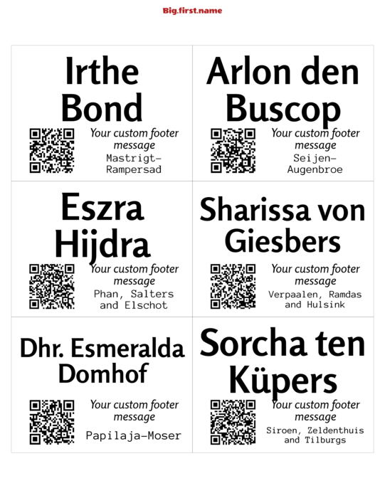 naambadge naamsticker ontwerp Kleine QR-code