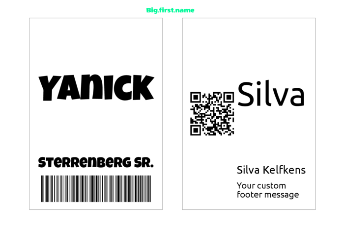 naambadge naamsticker liggend sjabloon voor Very 5141, 5140, 5143 Naambadges Compatible Template