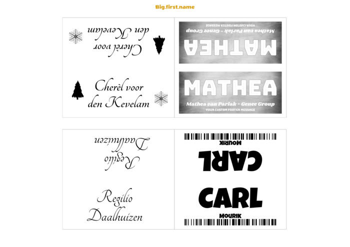 naambadge naamsticker sjabloon voor Sigel Tentkaarten DP001 Compatible Template