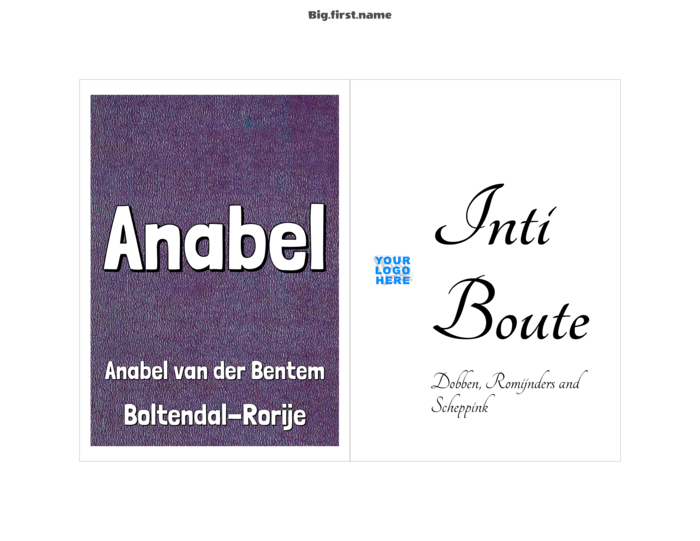 naambadge naamsticker liggend sjabloon voor 4-1, 4" x 6" Agenda Papier Naambadge-inleg NS2VWB staand Compatible Template