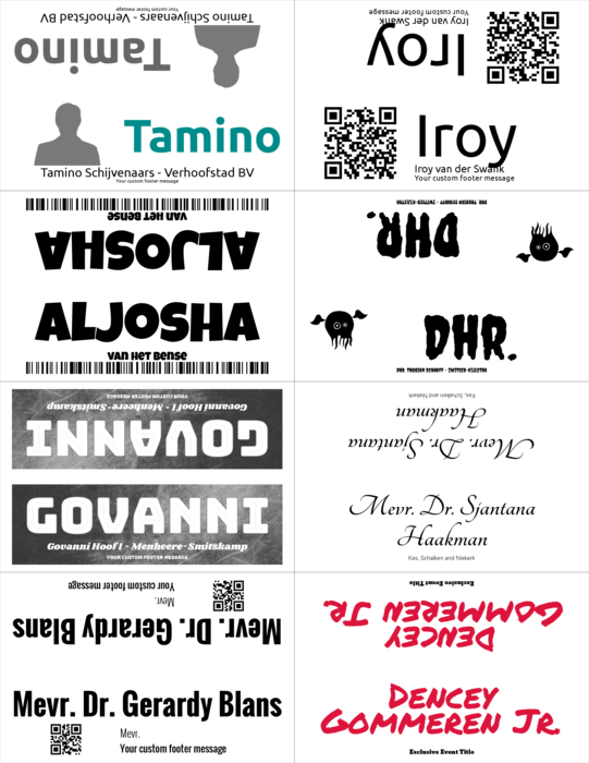 naambadge naamsticker sjabloon voor BadgePro BS-F Omar TS-Naamkaartjes Compatible Template