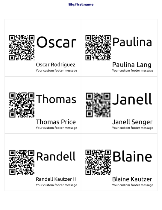 navneskilt-design Stor QR-kode