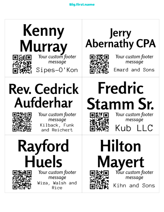 navneskilt-design Liten QR-kode