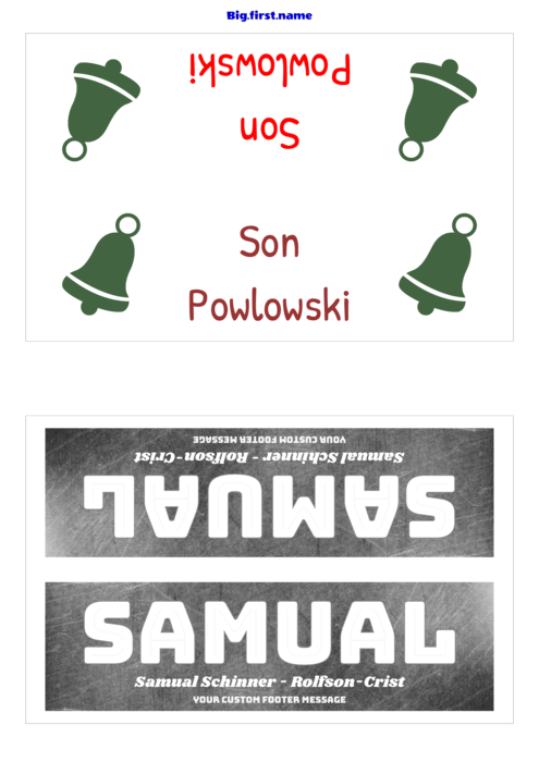 navneskilt-mal for Bordkort Sigel DP049 Compatible Template