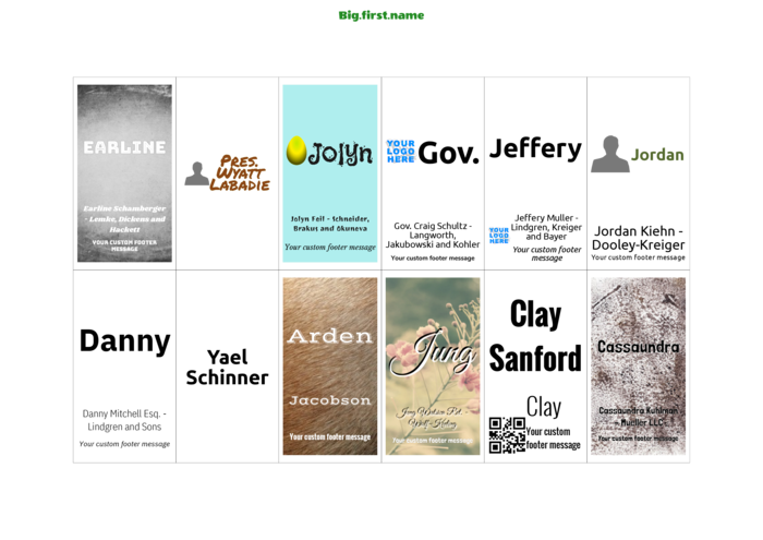 liggende navneskilt-mal for Innlegg til navneskilt Sigel ZB212 Compatible Template