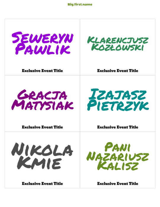 wzór identyfikatora Kolorowy Marker