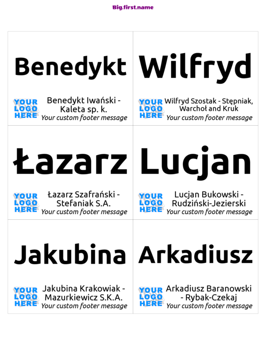 wzór identyfikatora Małe Logo