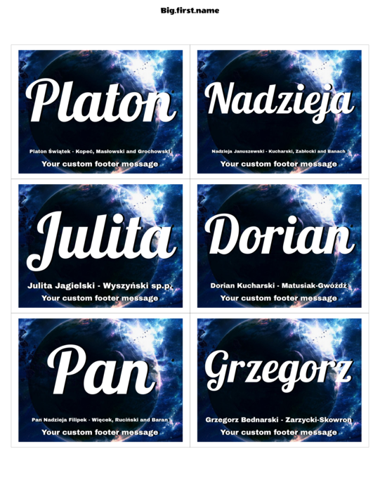 wzór identyfikatora Ostatnia Granica
