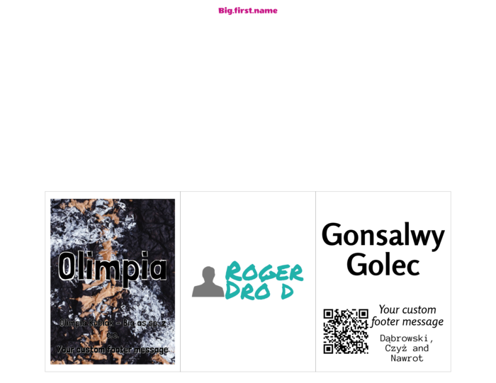 poziomy szablon identyfikatora dla Wkładki do identyfikatorów Very 74520 Compatible Template