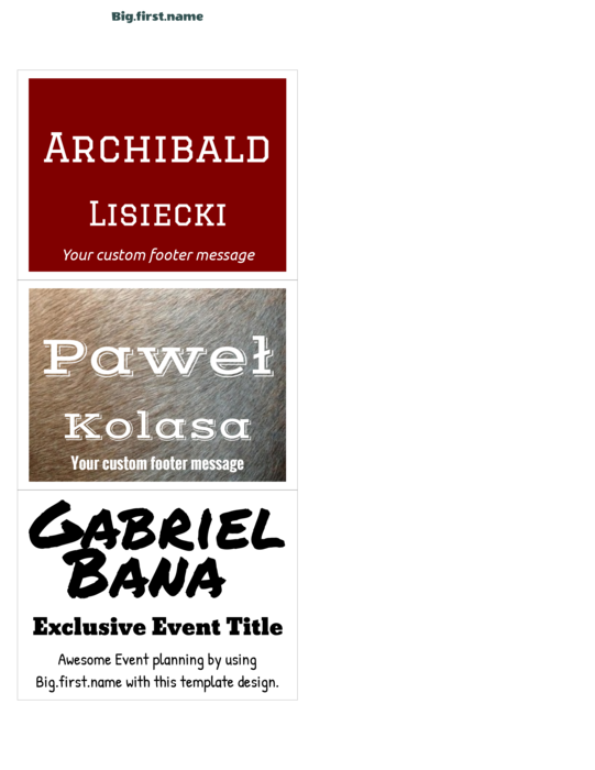 szablon identyfikatora dla Wkładki do identyfikatorów Very 74520 Compatible Template