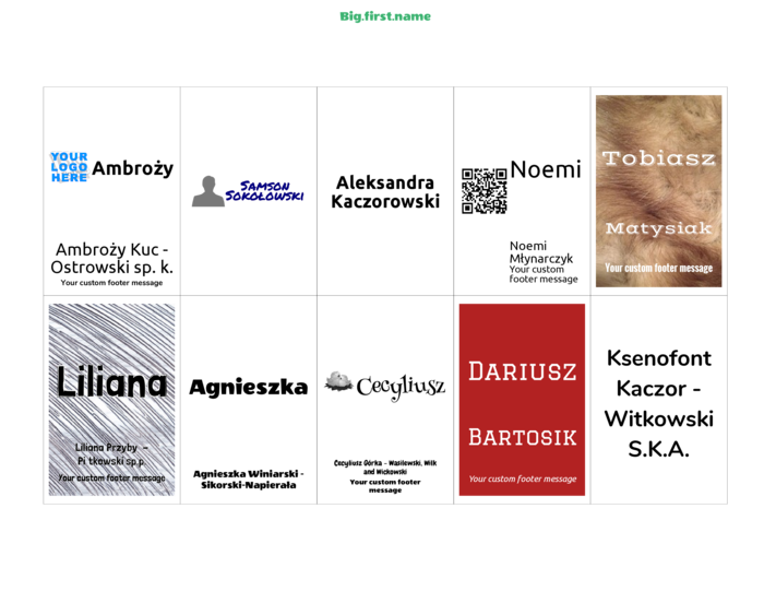 poziomy szablon identyfikatora dla Wkładki do identyfikatorów Very 74558 Compatible Template