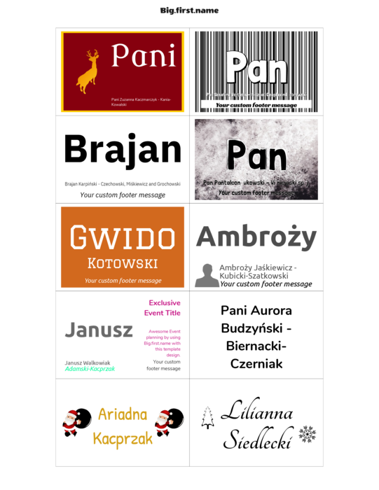 szablon identyfikatora dla Wkładki do identyfikatorów Very 74558 Compatible Template