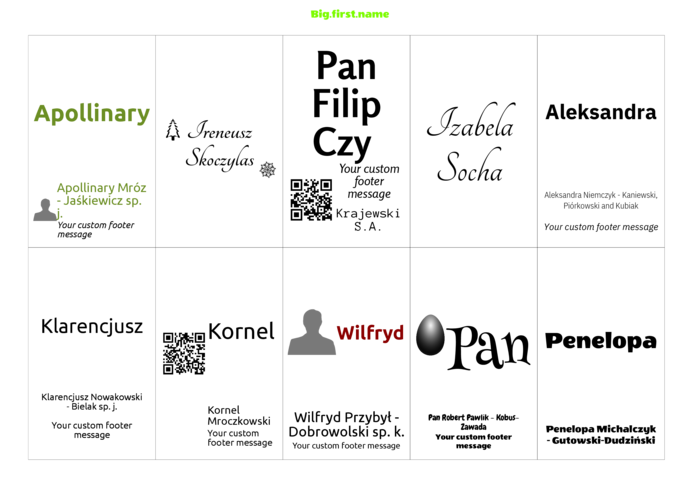 poziomy szablon identyfikatora dla Wkładki do identyfikatorów sigel LP898 sigel ZB211 Compatible Template