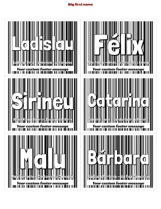 design de crachá Código de Barras