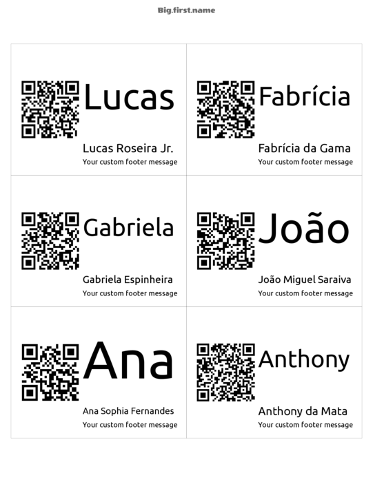 design de crachá QR Code Grande