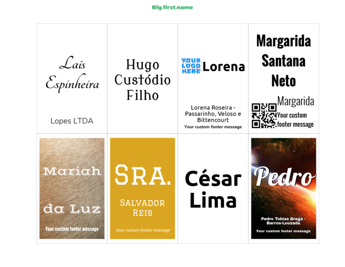 modelo de crachá paisagem para Very 5383, 5390, 74461, 74549, 74556  e pc, nametag N8SWB Compatible Template