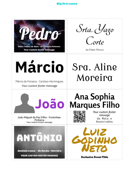 modelo de crachá para Very 5383, 5390, 74461, 74549, 74556  e pc, nametag N8SWB Compatible Template