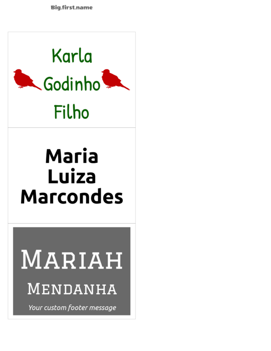 modelo de crachá para Inserções de Crachá Very 74520 Compatible Template
