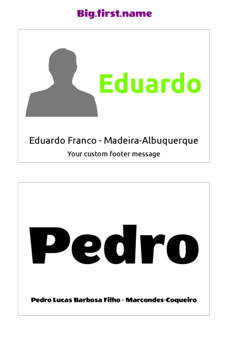 modelo de crachá para Crachás Very 5141, 5140, 5143 Compatible Template
