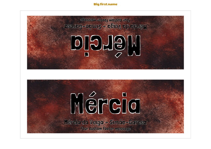 modelo de crachá para Cartões de Mesa Sigel DP050 Compatible Template