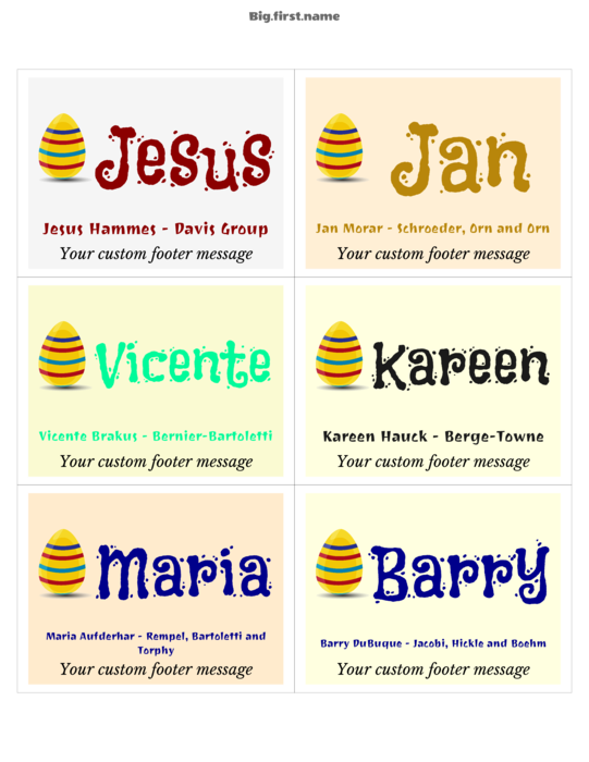 design de crachá com nome Celebração de Páscoa Feliz