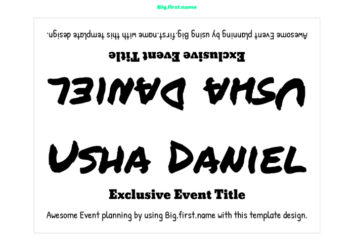 modelo de crachá com nome para Marcadores de Mesa Sigel DP050 Compatible Template