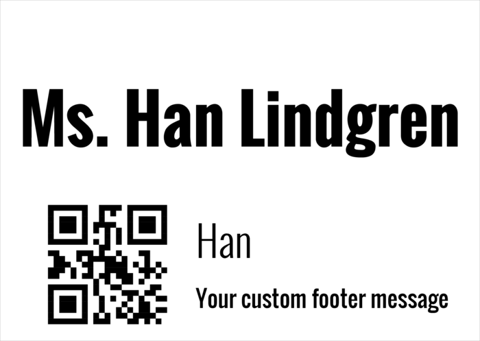 modelo de crachá com nome horizontal para Tamanho A6 Compatible Template