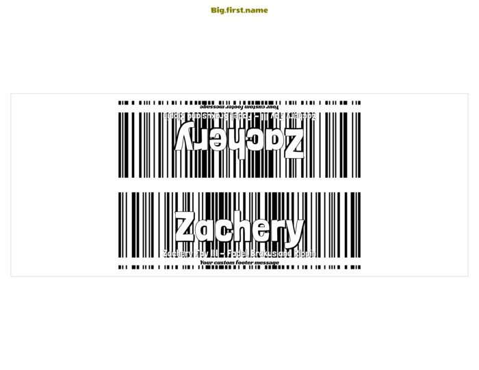 modelo de crachá com nome para LETTER Dobra Tripla Papel Liso (paisagem) Compatible Template