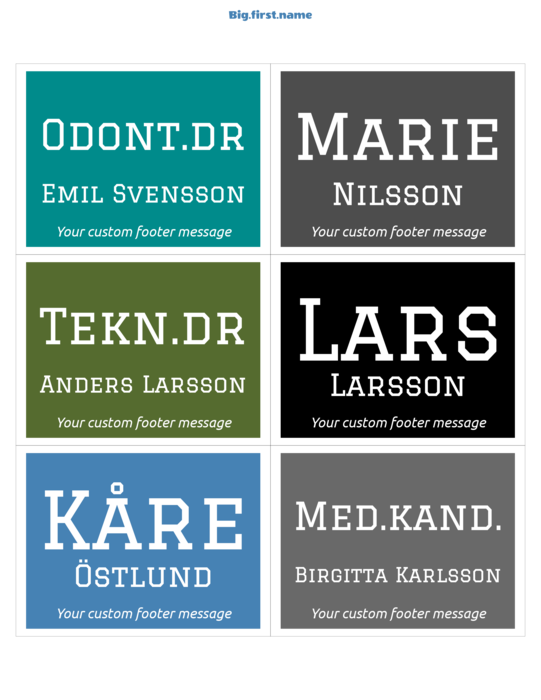 namnbricksdesign Klassträff