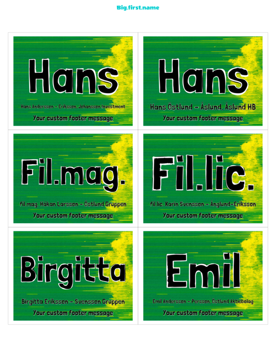 namnbricksdesign Rörigt möte