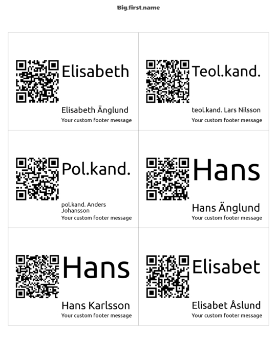 namnbricksdesign Stor QR-kod