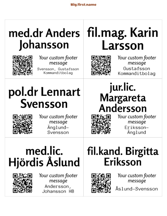 namnbricksdesign Liten QR-kod