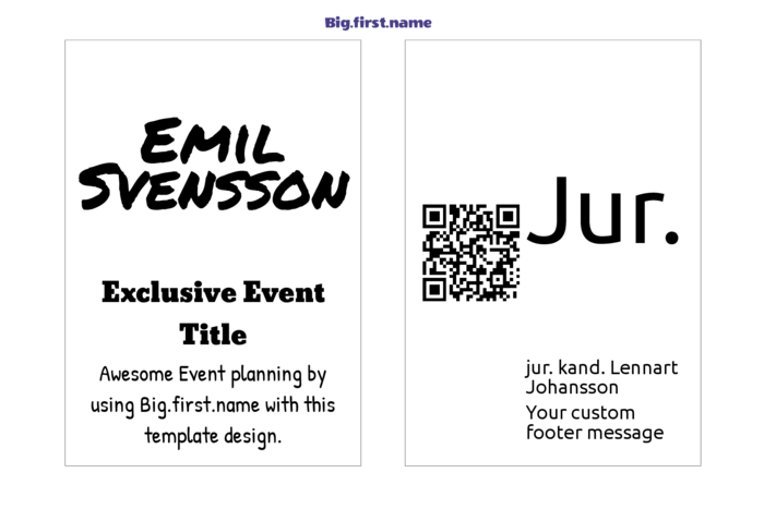 namnbricksmall i liggande format för Very 5141, 5140, 5143 Namnbrickor Compatible Template