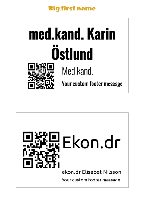 namnbricksmall för Post-it namnbrickor Självhäftande etiketter 6200-NS 6200-OS Compatible Template