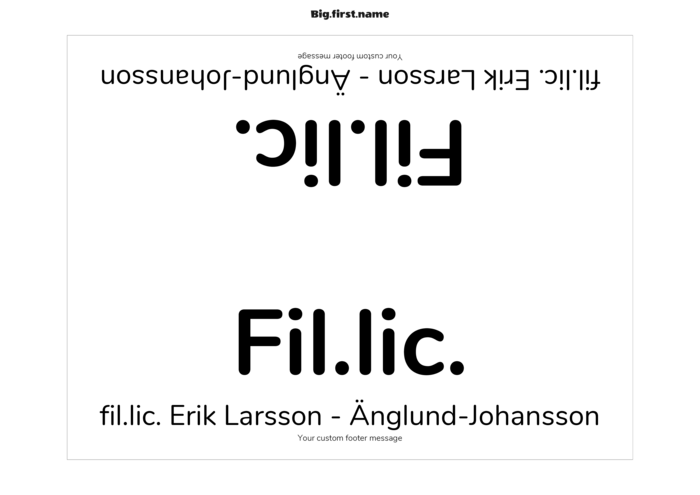 namnbricksmall för Bordsplaceringskort Sigel DP050 Compatible Template