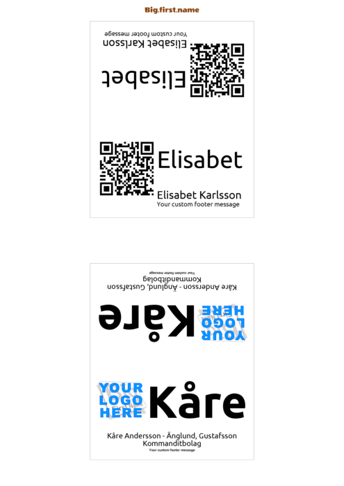 namnbricksmall för Bordsplaceringskort Sigel DP047 Compatible Template