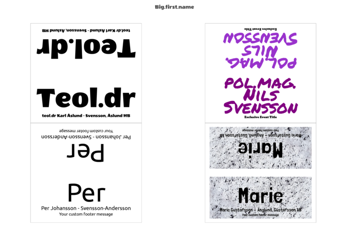 namnbricksmall för Sigel Bordsplaceringskort DP046 Compatible Template