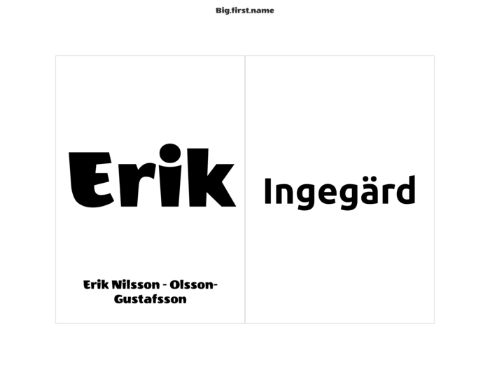 namnbricksmall i liggande format för 4-1, 4" x 6" Agendapapper Namnbricksinlägg NS2VWB Compatible Template